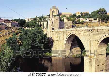 Spain, Castilla la mancha, Toledo, City, Arch, Arches, River View Large Photo Image Stock Photo - Spain, Castilla la mancha, Toledo, City, Arch, Arches, River. Fotosearch