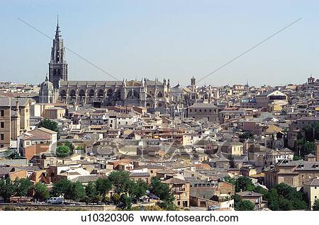 Spain, Castilla la mancha, Toledo, City, Building, Buildings, View View Large Photo Image Stock Photograph - Spain, Castilla la mancha, Toledo, City, Building, Buildings, View. Fotosearch