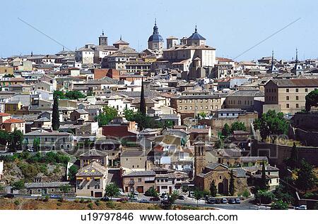 Spain, Castilla la mancha, Toledo, City, Building, Buildings, View View Large Photo Image Stock Photograph - Spain, Castilla la mancha, Toledo, City, Building, Buildings, View. Fotosearch
