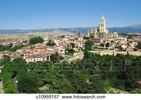Stock Photo - Looking over the city of Segovia Spain. Fotosearch