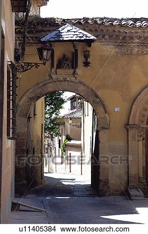 Spain, Castilla leon, Segovia, City, Street, Arch, Arches View Large Photo Image Picture - Spain, Castilla leon, Segovia, City, Street, Arch, Arches. Fotosearch