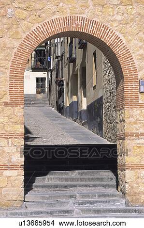 Spain, Castilla leon, Segovia, City, Arch, Street, Pavement View Large Photo Image Picture - Spain, Castilla leon, Segovia, City, Arch, Street, Pavement. Fotosearch