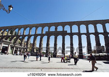 Picture - Spain, Castilla leon, Segovia, City, Monument, Aqueduct, Arch. Fotosearch