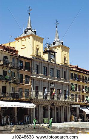 Stock Image - Spain, Castilla leon, Segovia, City, Architecture, Window, Windows. Fotosearch