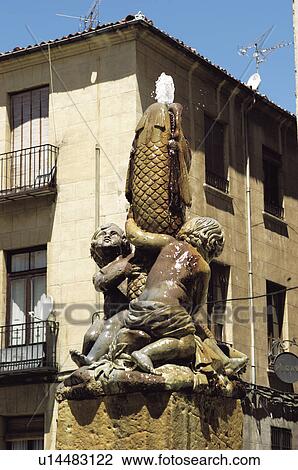 Stock Image - Spain, Castilla leon, Segovia, City, Architecture, Art, Sculpture. Fotosearch