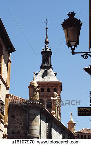 Spain, Castilla leon, Segovia, City, Architecture, Tower, Lamppost View Large Photo Image Stock Image - Spain, Castilla leon, Segovia, City, Architecture, Tower, Lamppost. Fotosearch