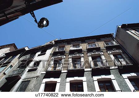 Stock Image - Spain, Castilla leon, Segovia, City, Street, Lamppost, Light. Fotosearch