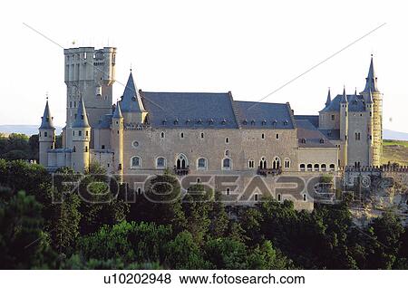 Stock Photo - Spain, Castilla leon, Segovia, City, Tower, Towers, Castle. Fotosearch
