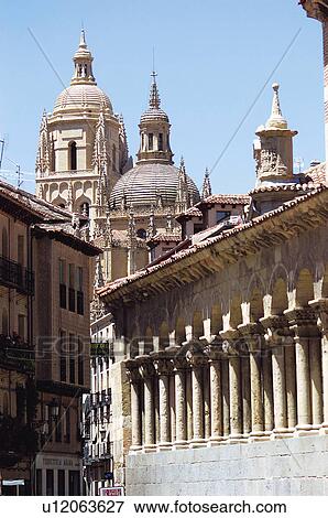Spain, Castilla leon, Segovia, City, Architecture, Tower, San martin View Large Photo Image Stock Photo - Spain, Castilla leon, Segovia, City, Architecture, Tower, San martin. Fotosearch