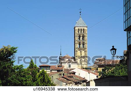 Stock Photo - Spain, Castilla leon, Segovia, City, Architecture, Tower, Building. Fotosearch