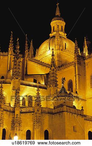 Stock Photo - Spanish cathedral's towers. Fotosearch