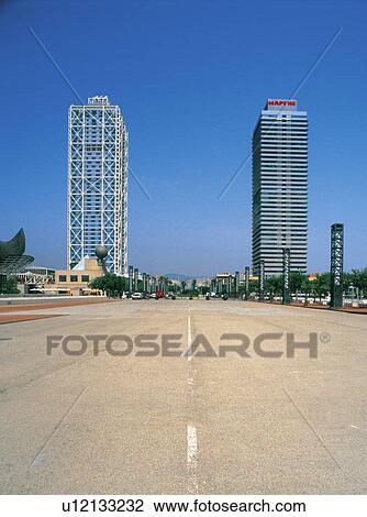 Stock Image - Barcelona, Cataluña, Spain, City, Town, Building, Buildings. Fotosearch