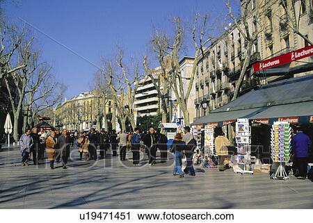 Stock Image - Barcelona, Cataluña, Spain, City, Town, Building, Buildings. Fotosearch
