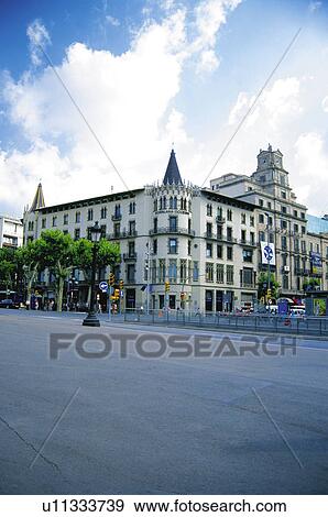 Stock Photo - Barcelona, Cataluña, Spain, City, Town, Building, Buildings. Fotosearch