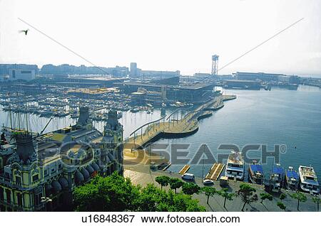 Stock Photo - Barcelona, Cataluña, Spain, City, Town, Building, Buildings. Fotosearch