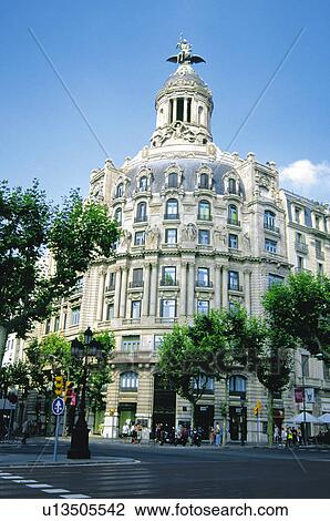 Stock Image - Barcelona corner building. Fotosearch
