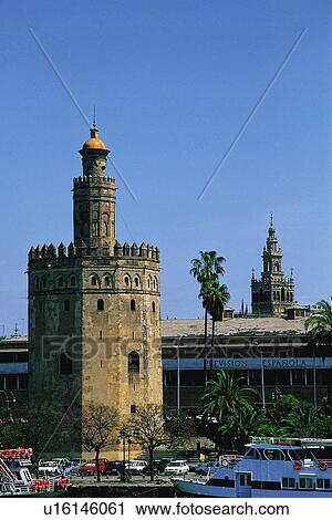 Stock Image - Sevilla, Andalucia, Andalusia, Spain, Town, City, Tower. Fotosearch