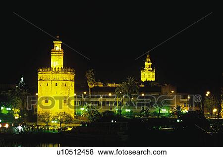 Stock Photo - Sevilla, Andalucia, Andalusia, Spain, Town, City, Tower. Fotosearch