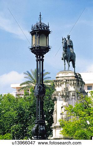 Stock Photo - Sevilla, Andalucia, Andalusia, Spain, Town, City, Statue. Fotosearch