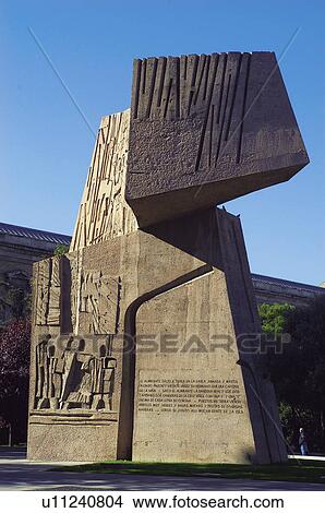 Spain, Madrid, City, Town, Building, Sculpture, Modern sculpture View Large Photo Image Picture - Spain, Madrid, City, Town, Building, Sculpture, Modern sculpture. Fotosearch