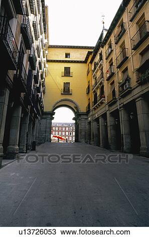 Spain, Madrid, City, Town, Building, Buildings, Sidewalk View Large Photo Image Stock Image - Spain, Madrid, City, Town, Building, Buildings, Sidewalk. Fotosearch