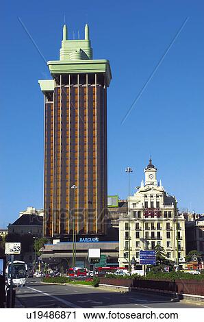Spain, Madrid, City, Town, Building, Building, Modern architecture View Large Photo Image Stock Image - Spain, Madrid, City, Town, Building, Building, Modern architecture. Fotosearch