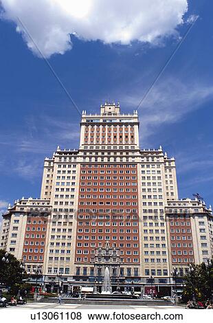 Stock Photo - Spain, Madrid, City, Town, Building, Buildings, High rise. Fotosearch