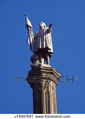 Stock Image - Spain, Madrid, City, Town, Monument, Statue, Colon. Fotosearch