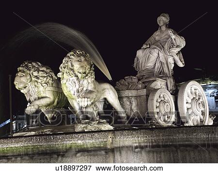 Stock Photo - Spain, Madrid, City, Town, Monument, Fountain, Typical. Fotosearch