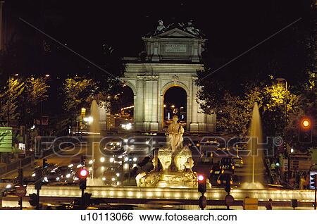 Spain, Madrid, City, Town, Monument, Fountain, Typical View Large Photo Image Stock Photograph - Spain, Madrid, City, Town, Monument, Fountain, Typical. Fotosearch