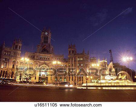 Spain, Madrid, City, Town, Monument, Fountain, Typical View Large Photo Image Stock Photography - Spain, Madrid, City, Town, Monument, Fountain, Typical. Fotosearch
