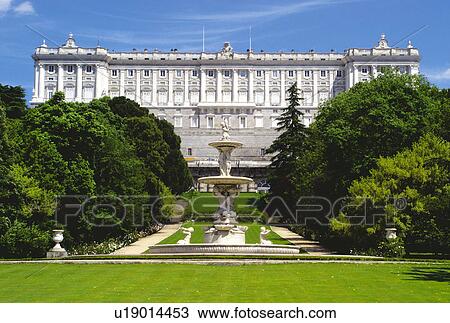 Stock Image - Spain, Madrid, City, Town, Palace, Royal, Royal palace. Fotosearch