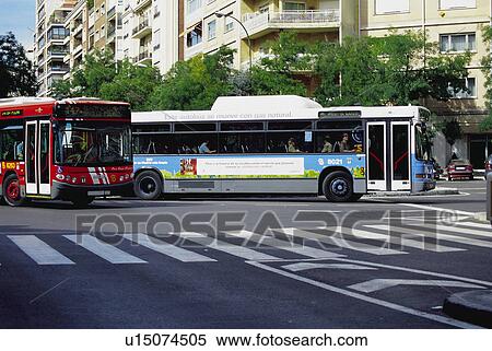 Stock Photography - Spain, Madrid, City, Town, Road, Street, Crosswalk. Fotosearch