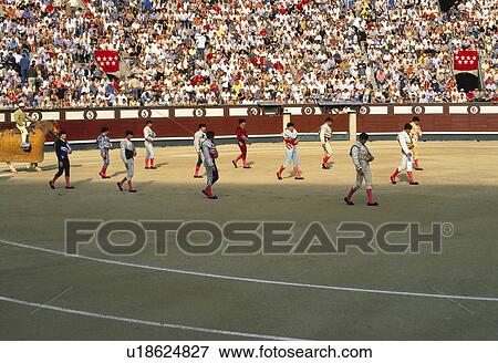 Stock Photo - Spain, Madrid, City, Town, Typical, Bullring, Ground. Fotosearch