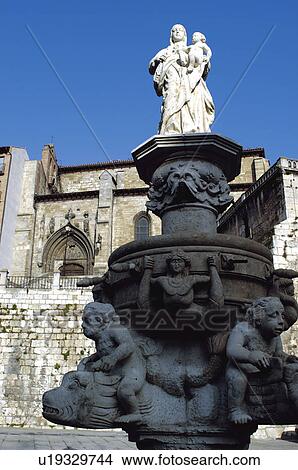 Picture - Spain, Castilla leon, Burgos, City, Town, Building, Fountain. Fotosearch