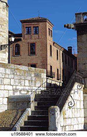 Stock Image - Spain, Castilla leon, Burgos, City, Town, Building, Wall. Fotosearch
