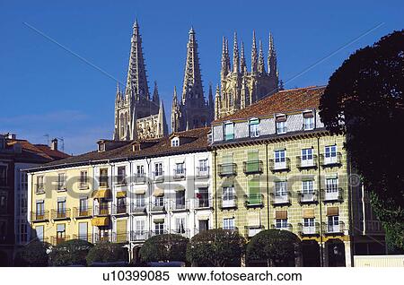 Spain, Castilla leon, Burgos, City, Town, Art, Architecture View Large Photo Image Stock Photography - Spain, Castilla leon, Burgos, City, Town, Art, Architecture. Fotosearch