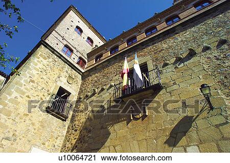 Stock Image - Caceres, Extremadura, Spain, City, Town, Architecture, Building. Fotosearch