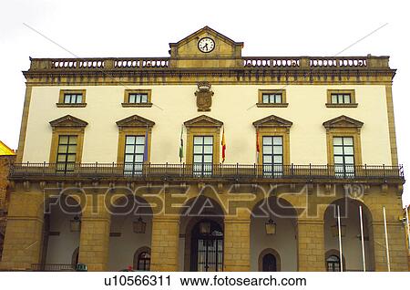 Stock Image - Caceres, Extremadura, Spain, City, Town, Building, Buildings. Fotosearch