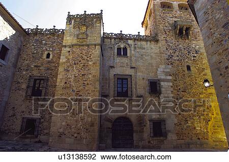 Stock Image - Caceres, Extremadura, Spain, City, Town, Architecture, Art. Fotosearch