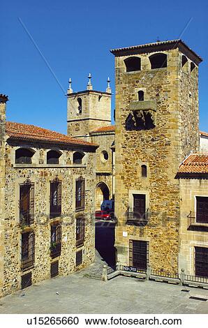 Caceres, Extremadura, Spain, City, Town, Architecture, Art View Large Photo Image Stock Image - Caceres, Extremadura, Spain, City, Town, Architecture, Art. Fotosearch