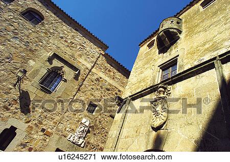 Stock Image - Caceres, Extremadura, Spain, City, Town, Architecture, Art. Fotosearch