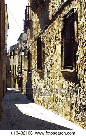 Stock Photo - Caceres, Extremadura, Spain, City, Town, Architecture, Building. Fotosearch