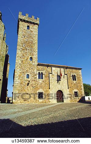 Stock Photo - Caceres, Extremadura, Spain, City, Town, Architecture, Art. Fotosearch