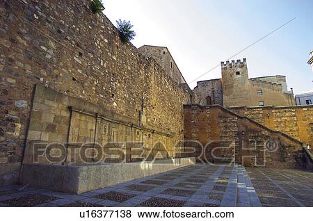 Caceres, Extremadura, Spain, City, Town, Architecture, Art View Large Photo Image Stock Photo - Caceres, Extremadura, Spain, City, Town, Architecture, Art. Fotosearch