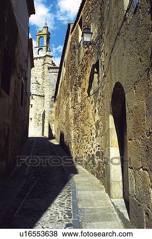 Caceres, Extremadura, Spain, City, Town, Architecture, Building View Large Photo Image Stock Photo - Caceres, Extremadura, Spain, City, Town, Architecture, Building. Fotosearch