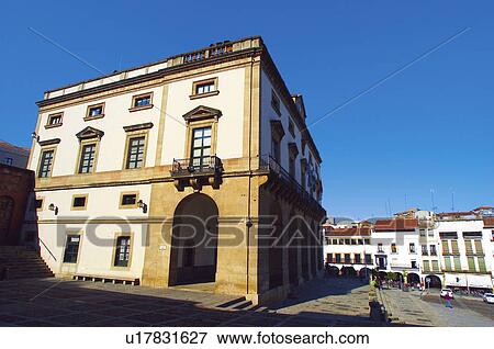 Stock Photo - Caceres, Extremadura, Spain, City, Town, Building, Buildings. Fotosearch