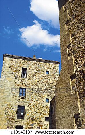 Caceres, Extremadura, Spain, City, Town, Architecture, Building View Large Photo Image Stock Photo - Caceres, Extremadura, Spain, City, Town, Architecture, Building. Fotosearch