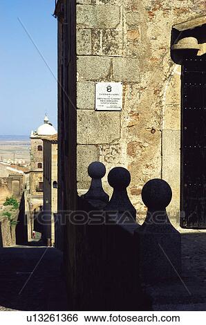 Caceres, Extremadura, Spain, City, Town, Architecture, Street View Large Photo Image Stock Photograph - Caceres, Extremadura, Spain, City, Town, Architecture, Street. Fotosearch