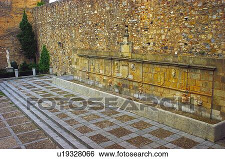 Stock Photograph - Caceres, Extremadura, Spain, City, Town, Architecture, Wall. Fotosearch